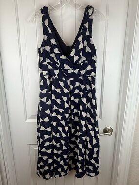 NWT Lindy Bop Navy and White Bow pattern Midi Dress retro style
